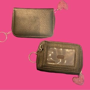 Black Wallet With Heart Charm (Small)
